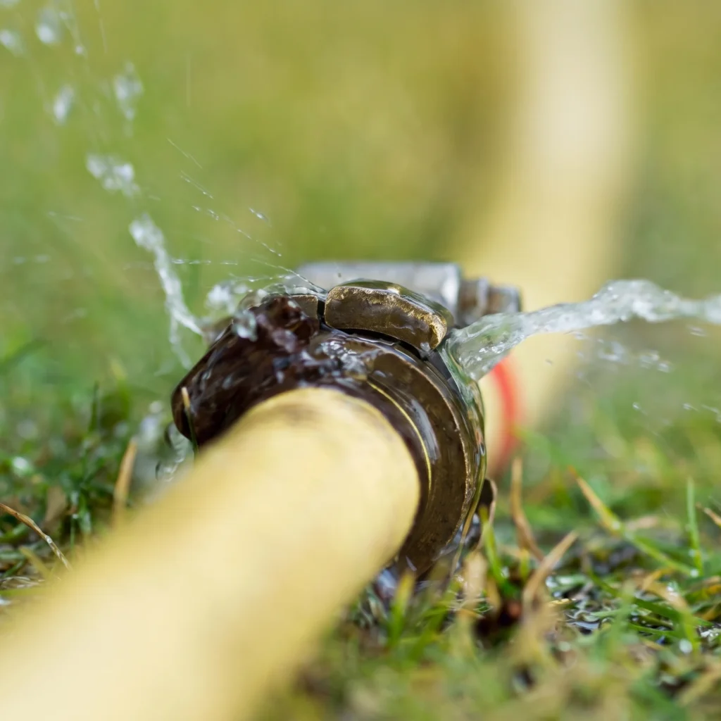 fuga agua en sistema de riego