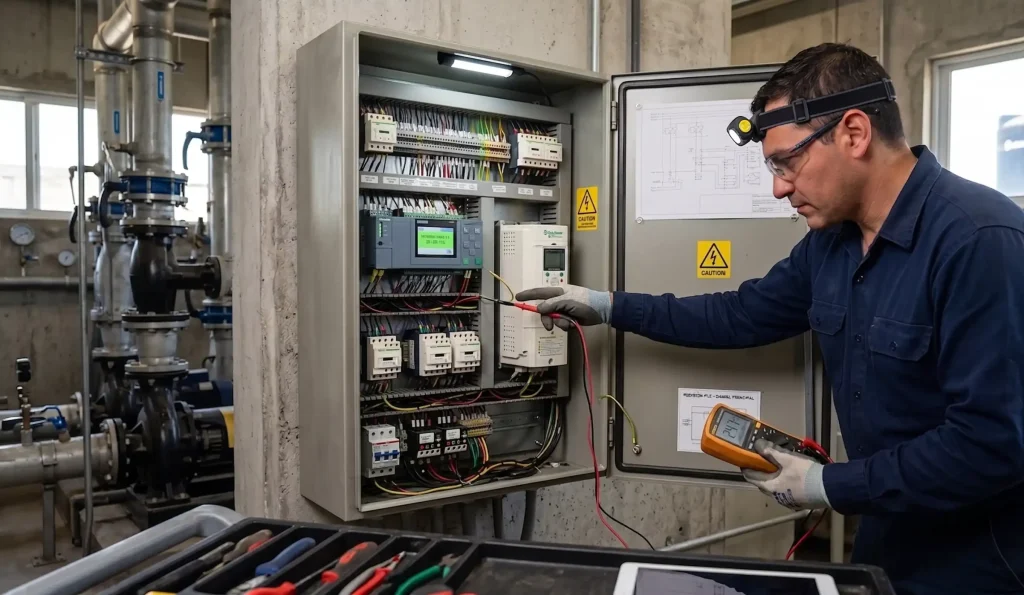 Revisión de sistemas electromecánicos para prevenir averías climáticas.