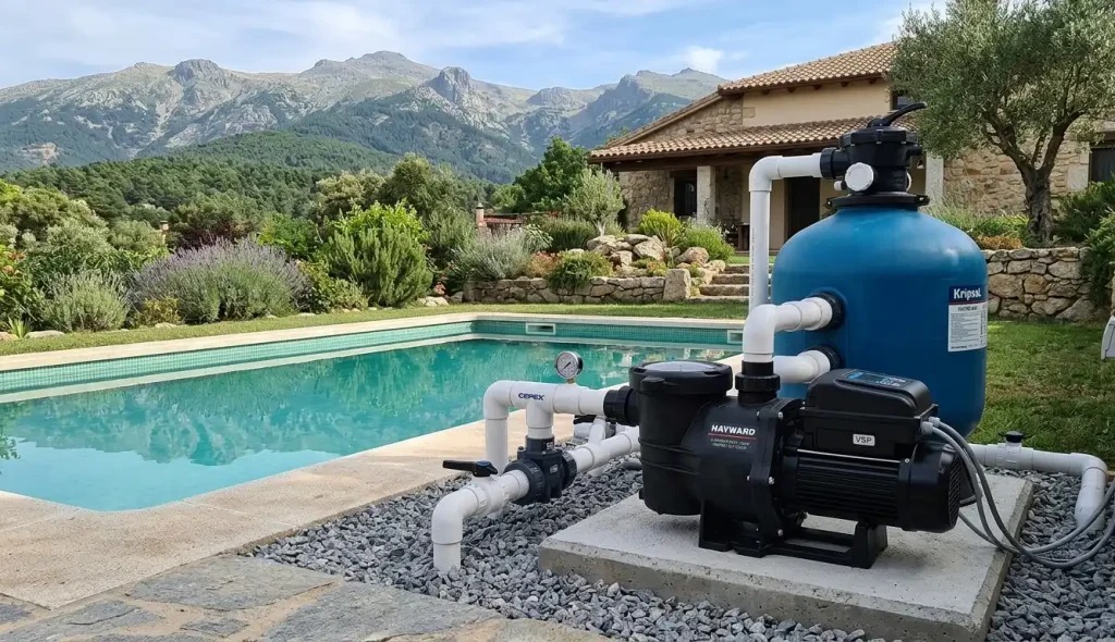Instalación de depuradora de bajo consumo en Bustarviejo.