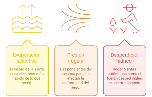 Grafico de problemas de riego convencional en la Sierra Norte de Madrid
