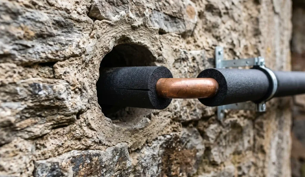 Solución a ruidos por dilatación en calefacción de casas rústicas en la Sierra.